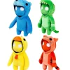 Oriental Trading Character Toys*Gang Beasts 8" Plush 4Pk Red Cat Yellow Chicken Green Dragon Blue Bear Bundle Set Pmi International