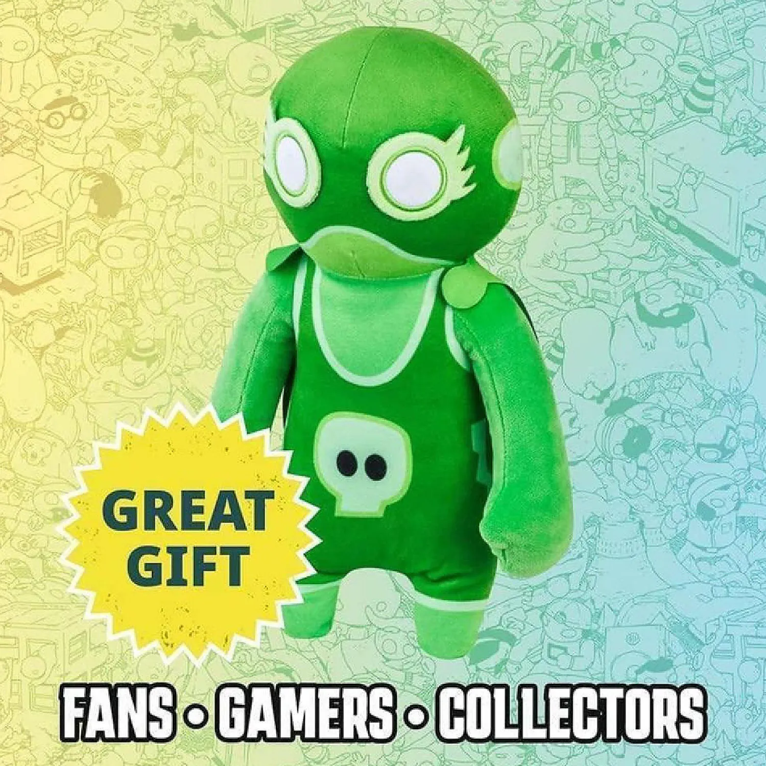 gang_beasts_yellow_and_gr_1.webp Oriental Trading Character Toys*Gang Beasts Yellow And Green Wrestler Plush 2Pk 12" Game Character Doll Figure Pmi International