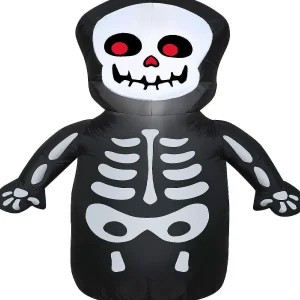 Gemmy Airblown Happy Skeleton 3.5 Ft Tall Multicolored<Oriental Trading Hot