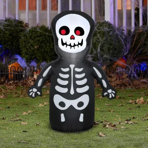 Gemmy Airblown Happy Skeleton 3.5 Ft Tall Multicolored<Oriental Trading Hot
