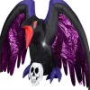 Gemmy Airblown Mixed Media Crow With Skull Scene 4.5 Ft Tall Black<Oriental Trading Online