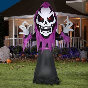 Gemmy Airblown Skeleton Reaper With Red Led Eyes Giant 10.5 Ft Tall Multicolored<Oriental Trading Hot