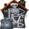 Gemmy Projection Airblown Starspinner Skeleton And Haunted House Tombstone Scene (White) 8 Ft Tall<Oriental Trading Store