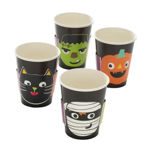 Ghoul Gang Mummy, Cat, Pumpkin & Frankenstein Paper Cups - 8 Pc.<Oriental Trading Shop