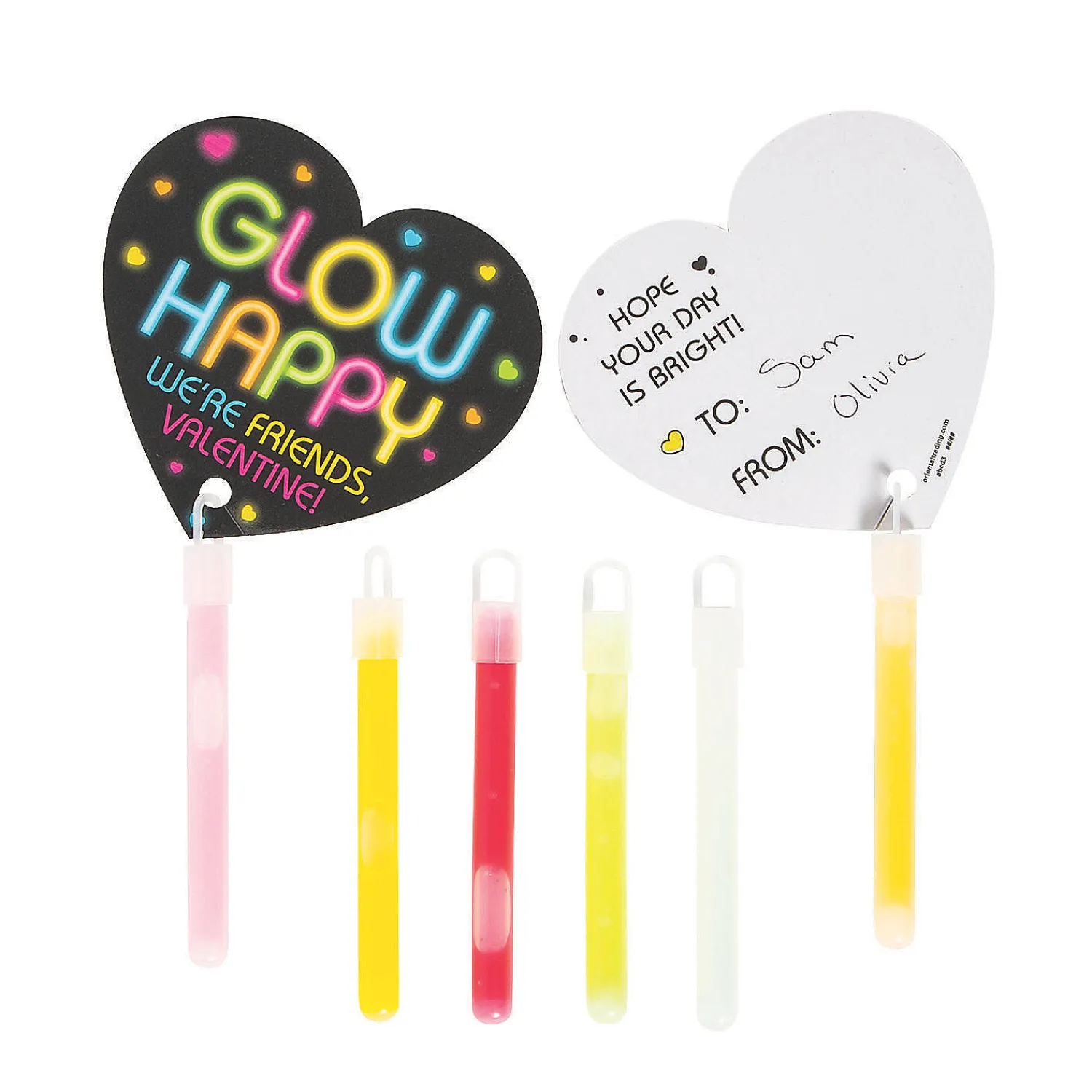 glow_stick_valentine_exch_1.webp Oriental Trading Glow Sticks*Glow Stick Valentine Exchanges With Card For 12