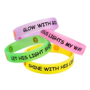 Glow-In-The Dark Christian Pumpkin Bracelets - 12 Pc.<Oriental Trading Discount