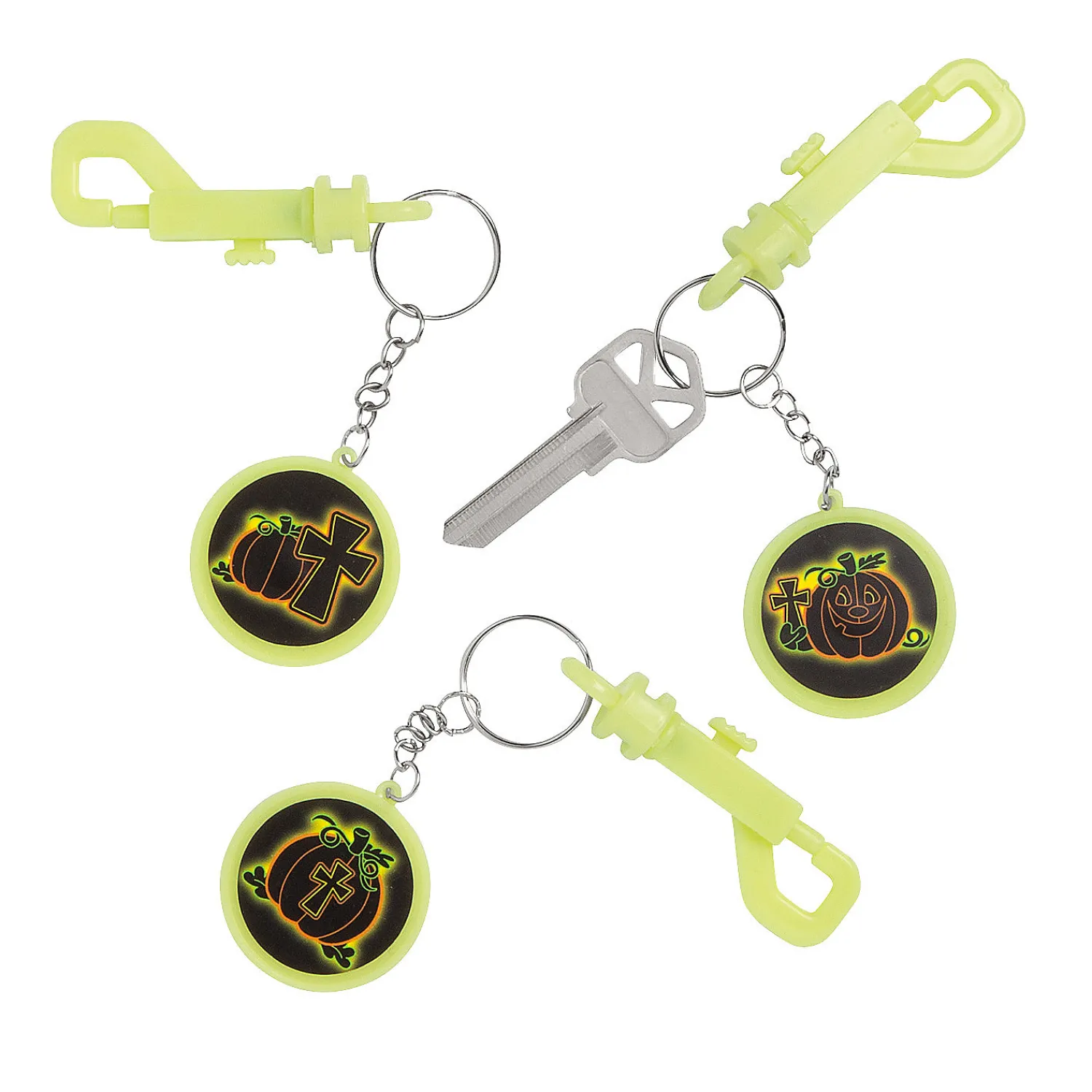 glowinthedark_halloween_c_1-1.webp Glow-In-The-Dark Halloween Christian Pumpkin Backpack Clip Keychains - 12 Pc.<Oriental Trading Sale