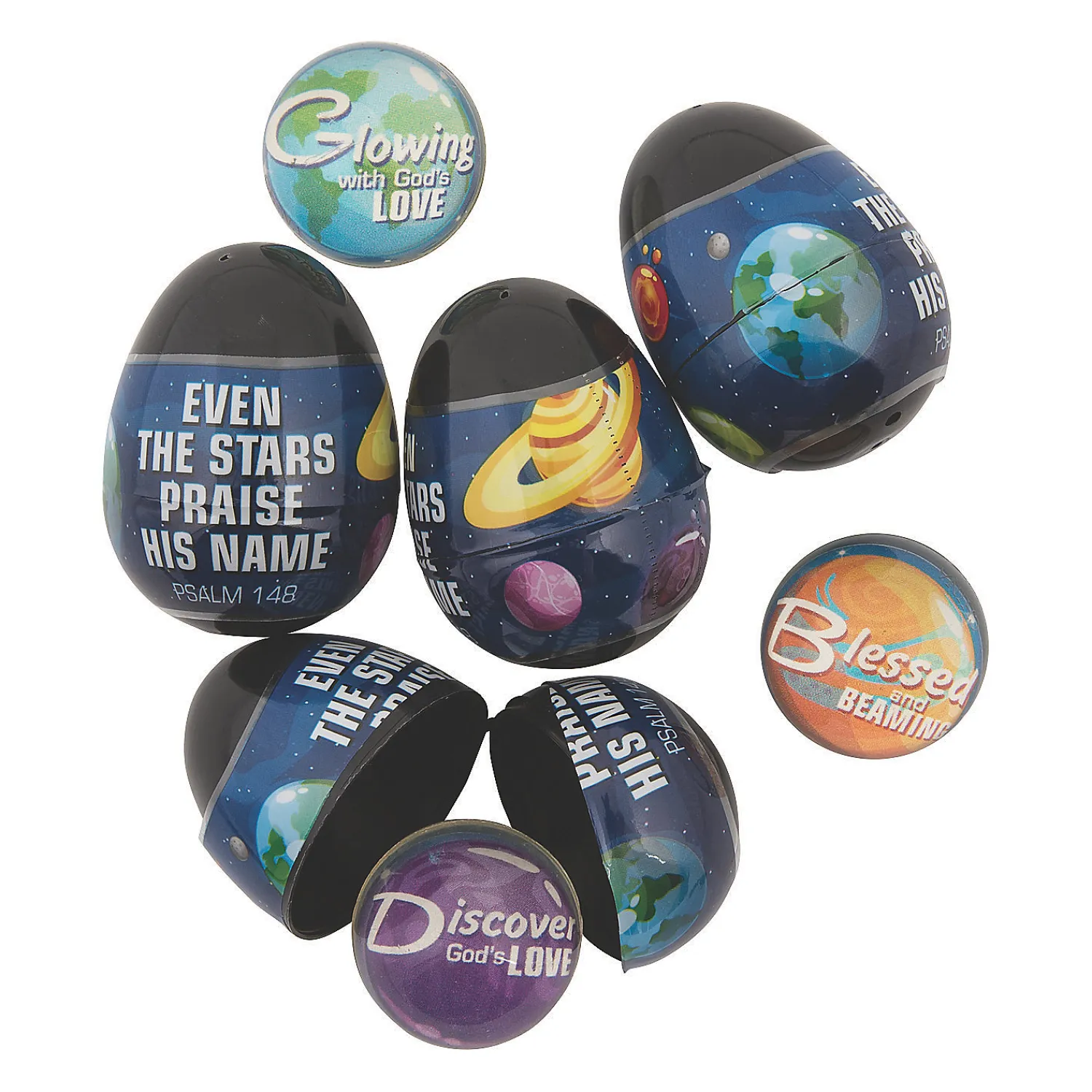 gods_galaxy_bouncy_ball_0.webp 2 1/4" God's Galaxy Bouncy Ball-Filled Plastic Easter Eggs - 12 Pc.<Oriental Trading Online