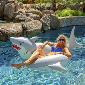 Gofloats 'Great White Bite' Shark Party Tube Inflatable Raft - Fun Pool Float For Adults And Kids<Oriental Trading New