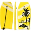 Goplus 41'' Lightweight Super Bodyboard Surfing W/Leash Ixpe Deck Eps Core Boarding Yellow<Oriental Trading Sale