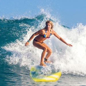 Goplus 41'' Lightweight Super Bodyboard Surfing W/Leash Ixpe Deck Eps Core Boarding Yellow<Oriental Trading Sale