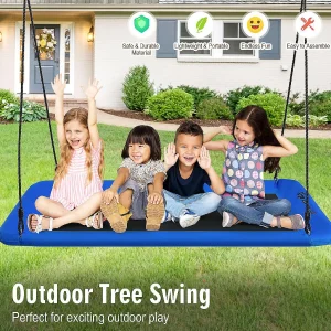 Goplus 700Lb Giant 60'' Platform Tree Swing Outdoor W/ 2 Hanging Straps Blue<Oriental Trading Fashion