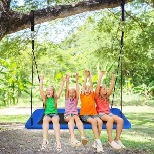 Goplus 700Lb Giant 60'' Platform Tree Swing Outdoor W/ 2 Hanging Straps Blue<Oriental Trading Fashion