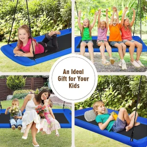 Goplus 700Lb Giant 60'' Platform Tree Swing Outdoor W/ 2 Hanging Straps Blue<Oriental Trading Fashion