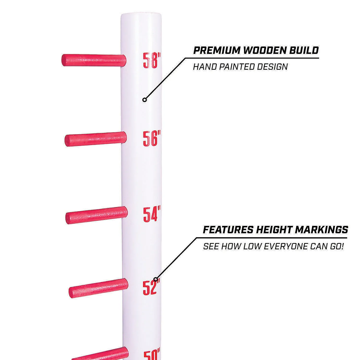 gosports_get_low_limbo_pr_1.webp Gosports Get Low Limbo Premium Wooden Limbo Game, Sets Up In Seconds - Fun For Kids & Adults, White, Red<Oriental Trading Fashion