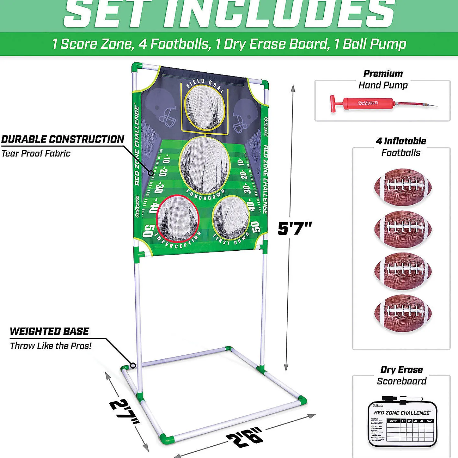 gosports_red_zone_challen_1.webp Gosports Red Zone Challenge Football Toss Game<Oriental Trading Outlet