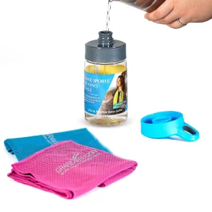 Grand Fusion Housewares 2Kool Sports Cooling Towel With 13.5 Oz. Bpa Free Tritan Water Bottle For Sports/ Light Blue<Oriental Trading Cheap