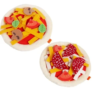 Oriental Trading Play Sets*Haba Biofino Mini Pizzas - Two Small Pies With Loads Of Fabric Toppings - Perfect For Pretend Role Play