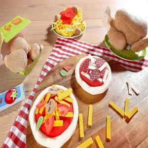 Oriental Trading Play Sets*Haba Biofino Mini Pizzas - Two Small Pies With Loads Of Fabric Toppings - Perfect For Pretend Role Play
