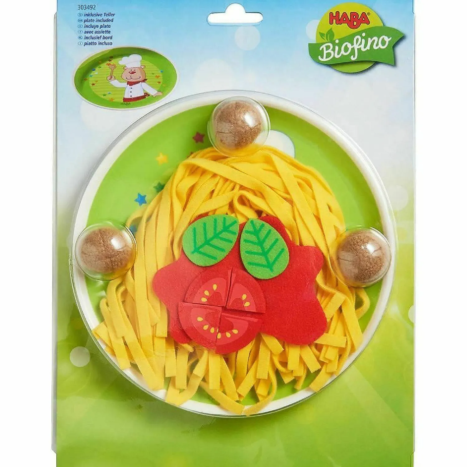 haba_biofino_spaghetti_bo_1.webp Oriental Trading Play Sets*Haba Biofino Spaghetti Bolognese Polyester Pasta And Meatballs - For Pretend Role Play Dinner Fun