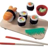 Oriental Trading Play Sets*Haba Biofino Sushi Soft Play Food 10 Piece Set With Serving Board And Chopsticks