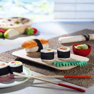 Oriental Trading Play Sets*Haba Biofino Sushi Soft Play Food 10 Piece Set With Serving Board And Chopsticks