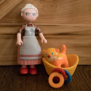 Oriental Trading Character Toys*Haba Little Friends Cat Kiki With Basket, Blanket & Bowl