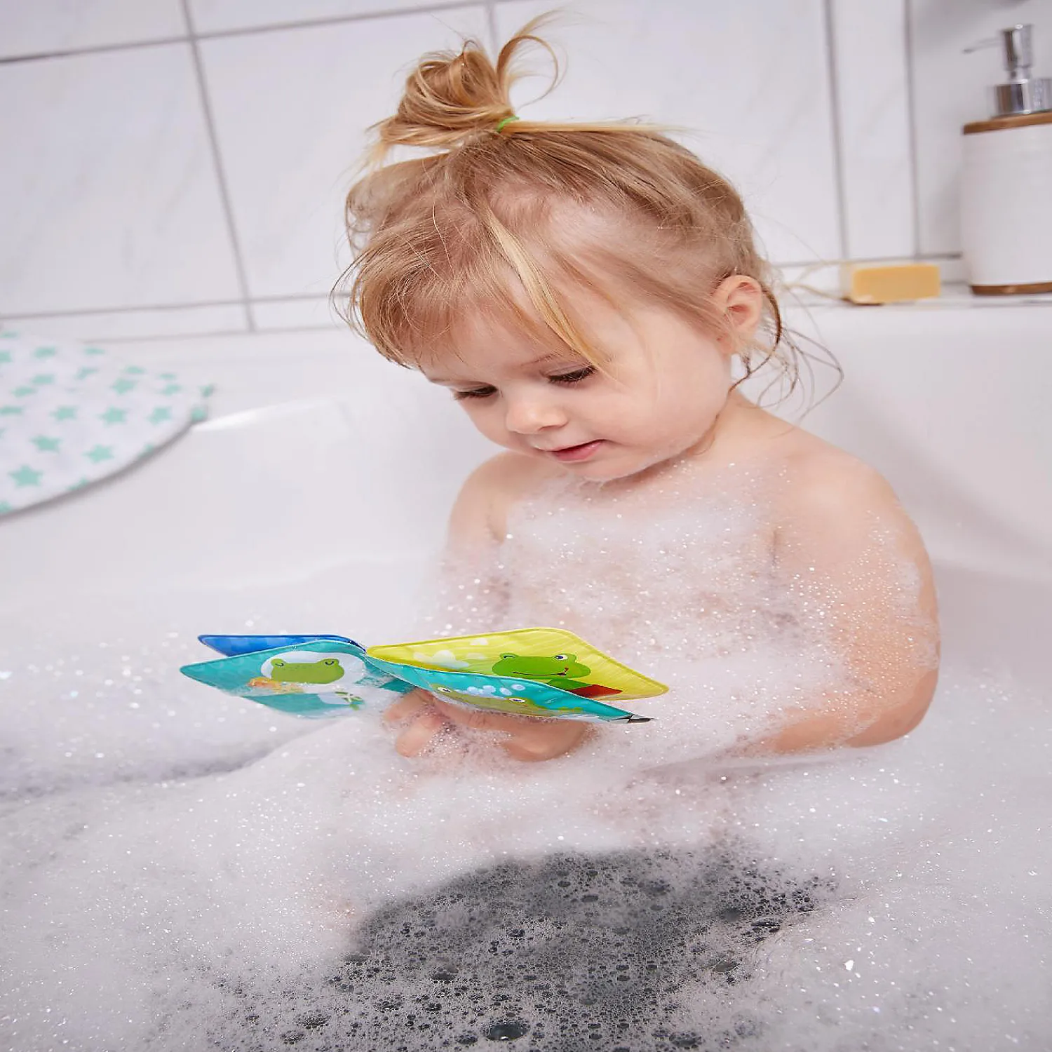 haba_mini_bathtime_book_f_1.webp Oriental Trading Play Sets*Haba Mini Bathtime Book Fritz The Frog With Rattling Effect - Great For Bathtime Or Wading Pool