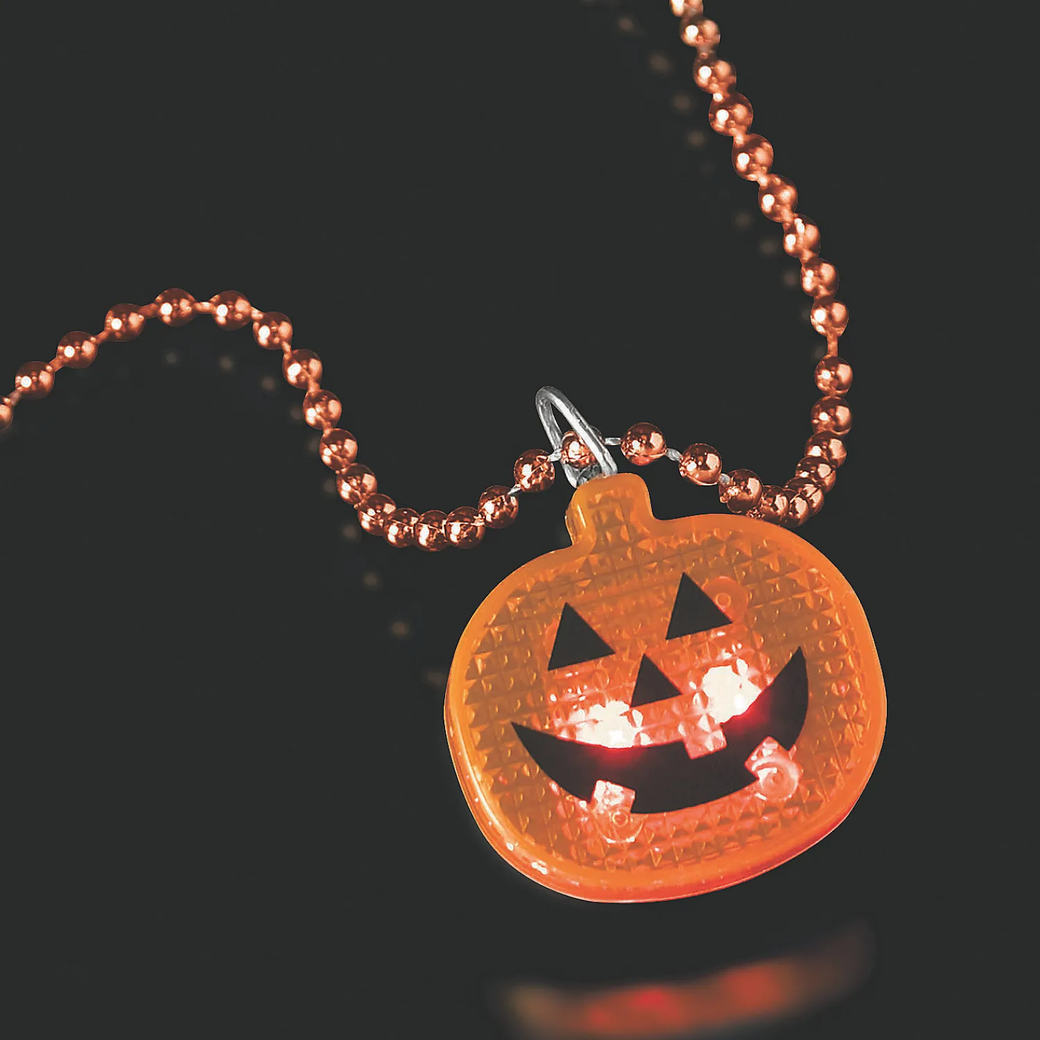 halloween_bead_necklaces__0.webp Halloween Bead Necklaces With Light-Up Pumpkin - 12 Pc.<Oriental Trading Fashion