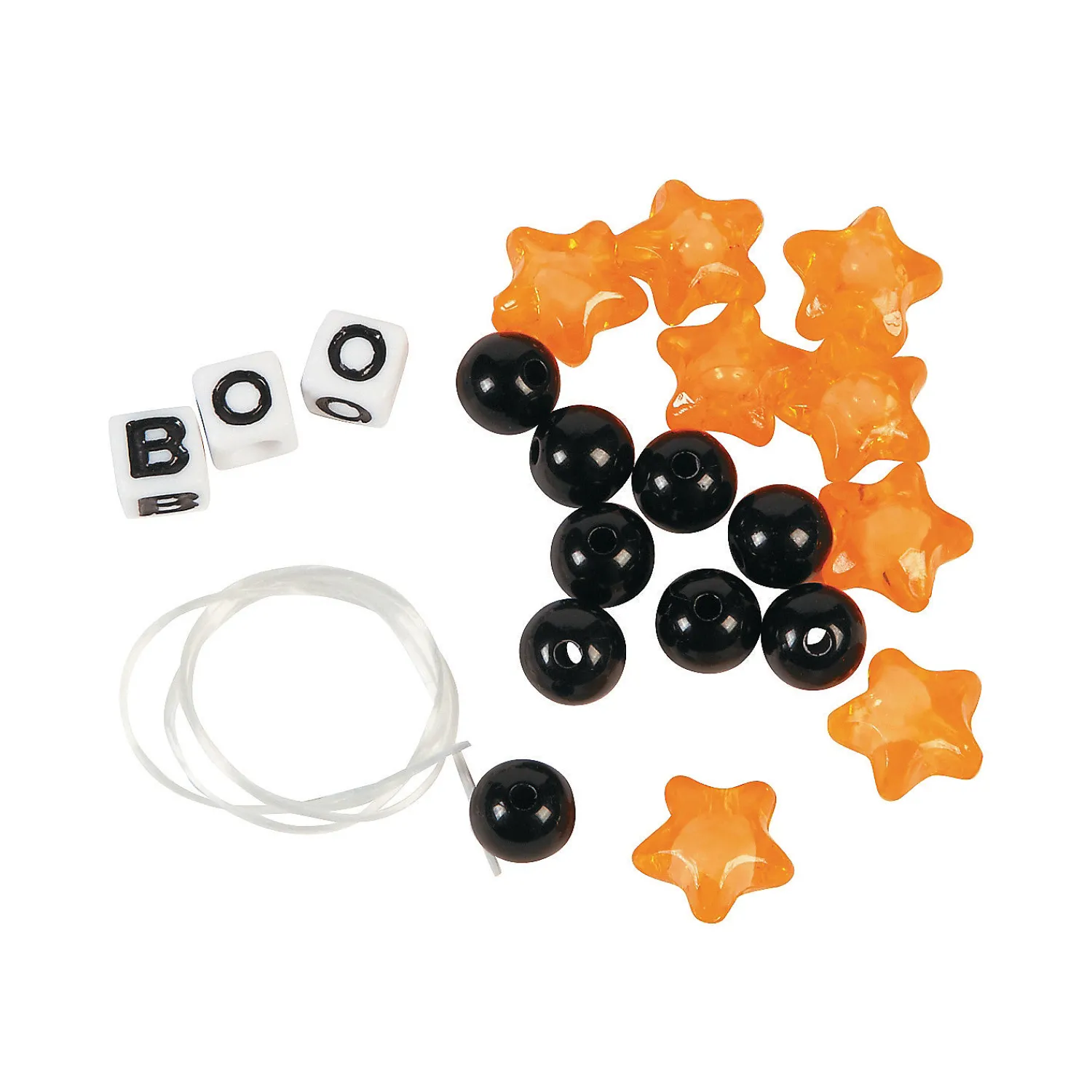 halloween_boo_beaded_brac_1.webp Halloween Boo Beaded Bracelet Craft Kit - Makes 12<Oriental Trading Fashion