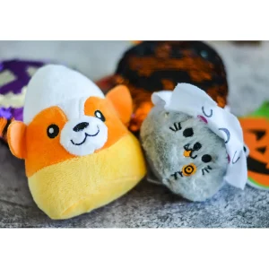 Oriental Trading Stuffed Animals & Plush Toys*Halloween Candy Corn Stuffed Corgis - 12 Pc.