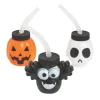 Halloween Character Bpa-Free Plastic Cups With Lids & Straws - 12 Ct.<Oriental Trading New