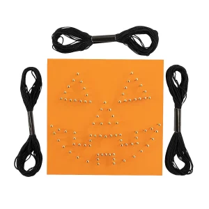 Halloween Jack-O'-Lantern String Art Craft<Oriental Trading Hot