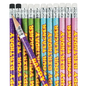 Oriental Trading Pencils*Happy Birthday From Your Teacher Pencils - 24 Pc.