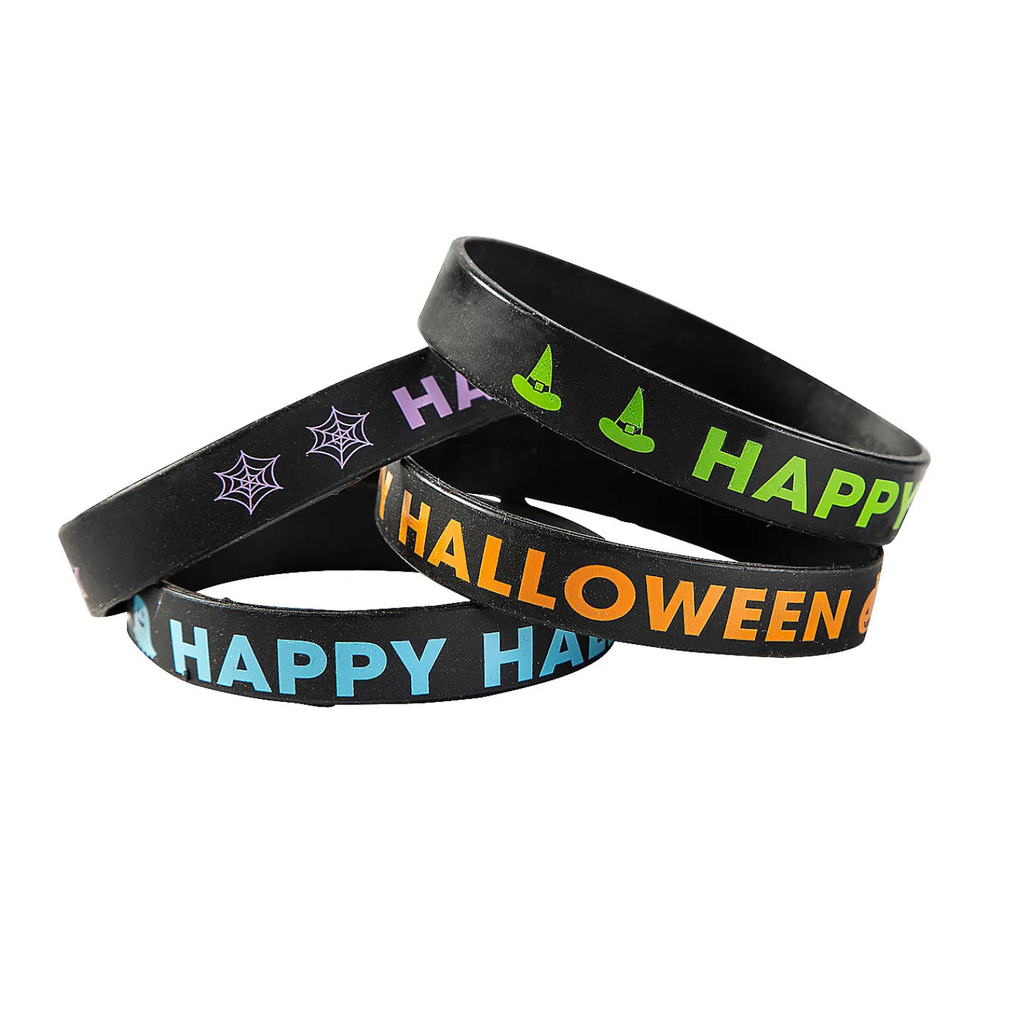 happy_halloween_black_sil_0-1.webp Oriental Trading Bracelets*Happy Halloween Black Silicone Bracelets - 24 Pc.