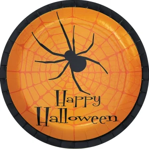 Happy Halloween Spider Party Paper Dinner Plates - 8 Ct.<Oriental Trading Hot