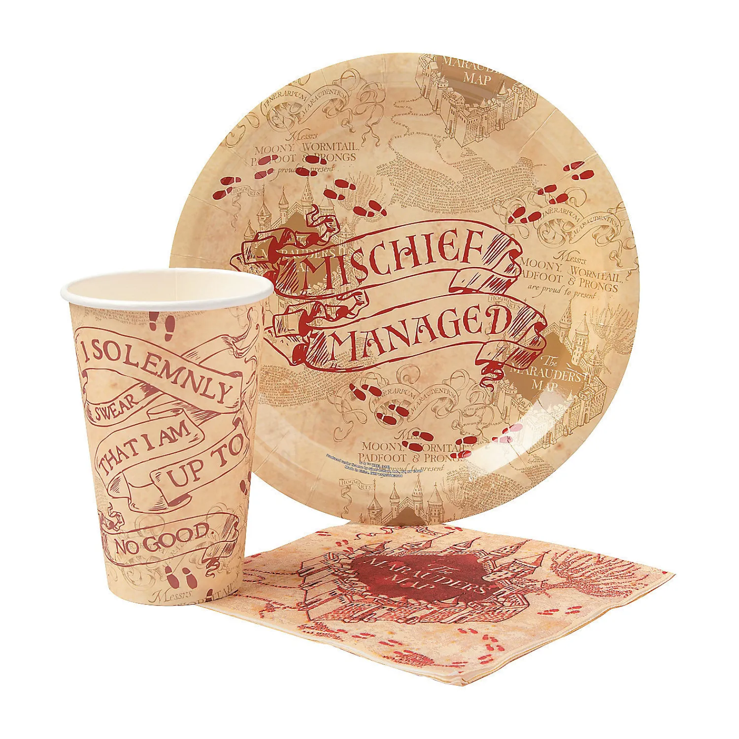 harry_potter_mischief_man_0-1.webp Harry Potter™ Mischief Managed Tableware Kit For 20 Guests<Oriental Trading Fashion