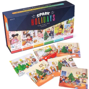 Oriental Trading Playing Cards*Holiday Storytelling Cards Sequence 8 Story Sets, Speech Therapy Game