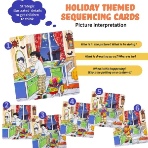 Oriental Trading Playing Cards*Holiday Storytelling Cards Sequence 8 Story Sets, Speech Therapy Game
