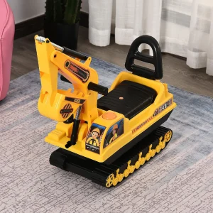 Homcom No Power Ride On Excavator Construction Truck 3Yr+ Yellow<Oriental Trading Best Sale