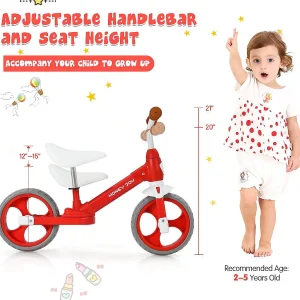 Honey Joy Toddler Balance Bike W/ Feetrests For 2-5 Yr Red<Oriental Trading Clearance