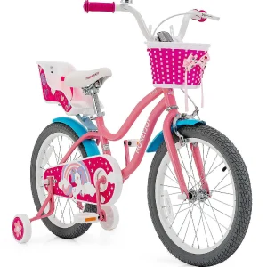 Honeyjoy 18" Kids Bicycle W/Training Wheels & Basket 5-9Yrs Pink<Oriental Trading Hot