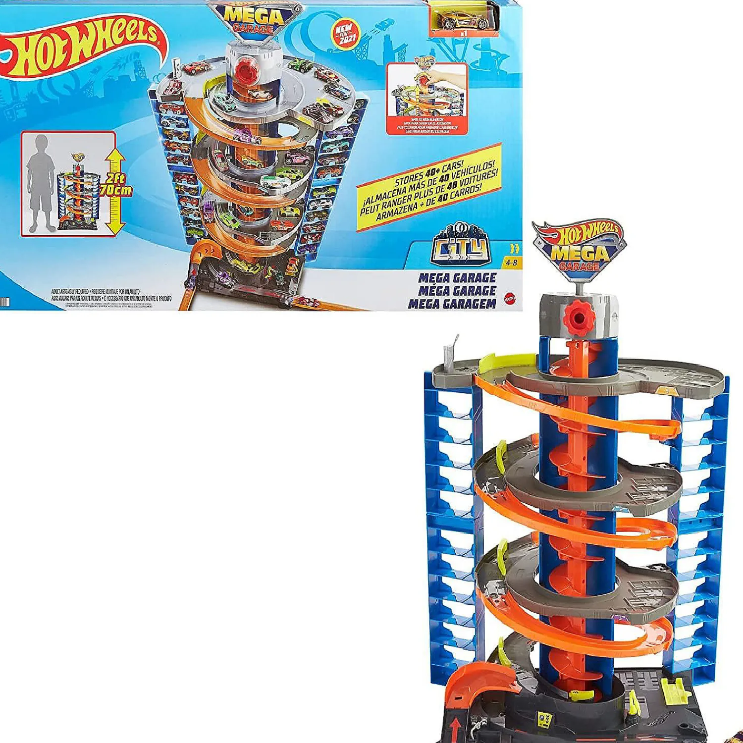 hot_wheels_city_mega_gara_0.webp Oriental Trading Toy Cars*Hot Wheels City Mega Garage Playset With 1 Vehicle