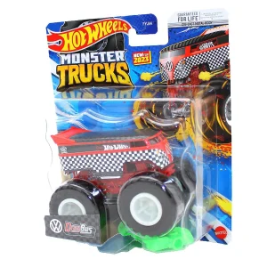 Oriental Trading Toy Cars*Hot Wheels Monster Trucks 1:64 Scale Dragbus Red, Includes Connect And Crash Car