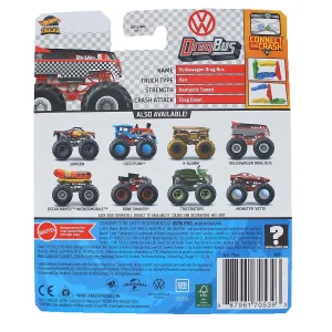 Oriental Trading Toy Cars*Hot Wheels Monster Trucks 1:64 Scale Dragbus Red, Includes Connect And Crash Car