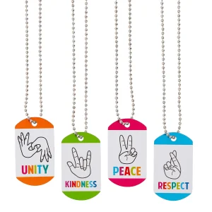 Oriental Trading Necklaces*Humankind & Diversity Dog Tag Necklaces - 12 Pc.