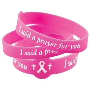 Oriental Trading Bracelets*I Said A Prayer For You Pink Ribbon Rubber Bracelets - 24 Pc.