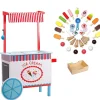 Oriental Trading Play Sets*Ice Cream Cart Kids Playstand- Premium Wood 33+ Piece Realistic Wooden Play Set W Money Box, Chalkboard And 30+ Icecream Accessories