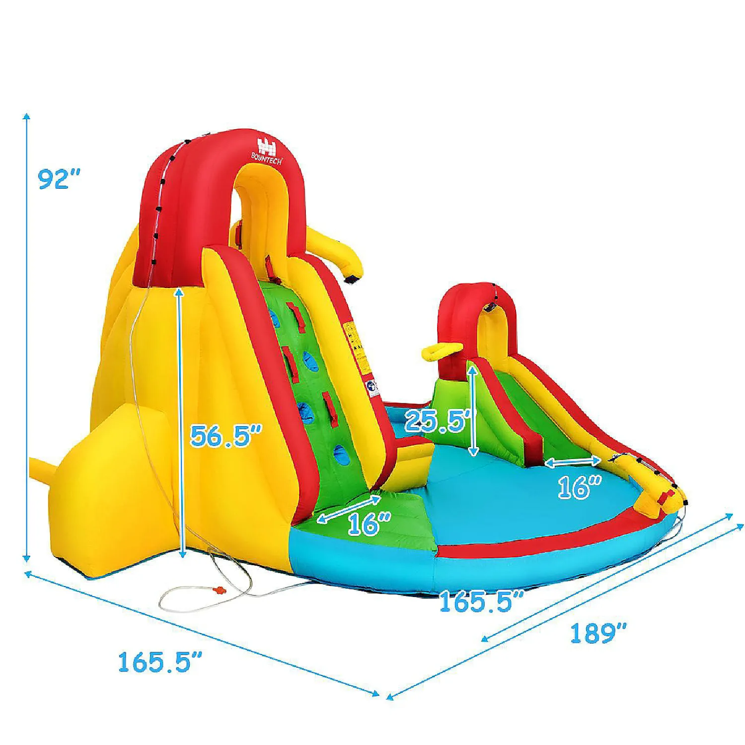 inflatable_kids_water_sli_1.webp Inflatable Kids Water Slide Park With Climbing Wall Water Cannon And Splash Pool<Oriental Trading Online