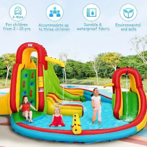 Inflatable Kids Water Slide Park With Climbing Wall Water Cannon And Splash Pool<Oriental Trading Online